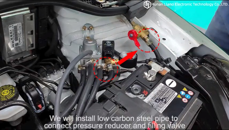 Latest company Cases about 3-4 प्रेशर रिड्यूसर और फिलिंग वाल्व को जोड़ने के लिए लो कार्बन स्टील पाइप स्थापित करें