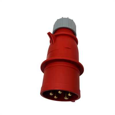 लाल कनेक्टर के साथ LLANO पनरोक 380V-415V सीईई चार्जिंग प्लग 5 पिन 7KW